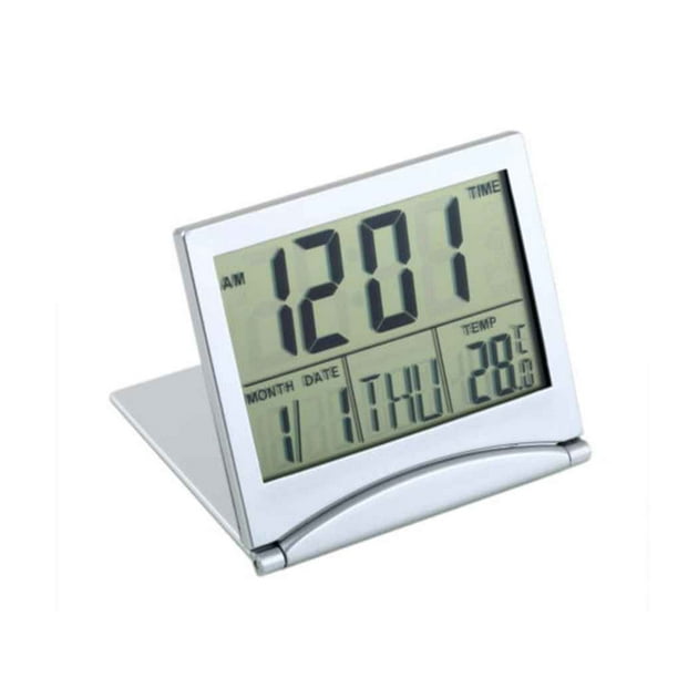 LCD Digital Table Clock Calendar Thermometer Humidity Alarm 12/24 Hour Timer